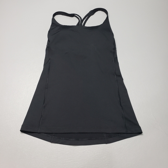 Lucy solid black work out tank top with built in bra women's size XS - Picture 1 of 9